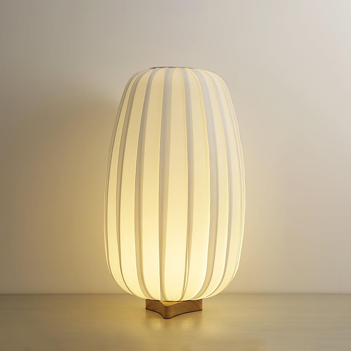 Minimalist Bamboo Table Lamp with Fabric Shade
