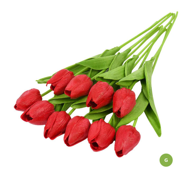 Artificial Tulip Floral Arrangement - Realistic Synthetic Flowers for Scandinavian Home Decor