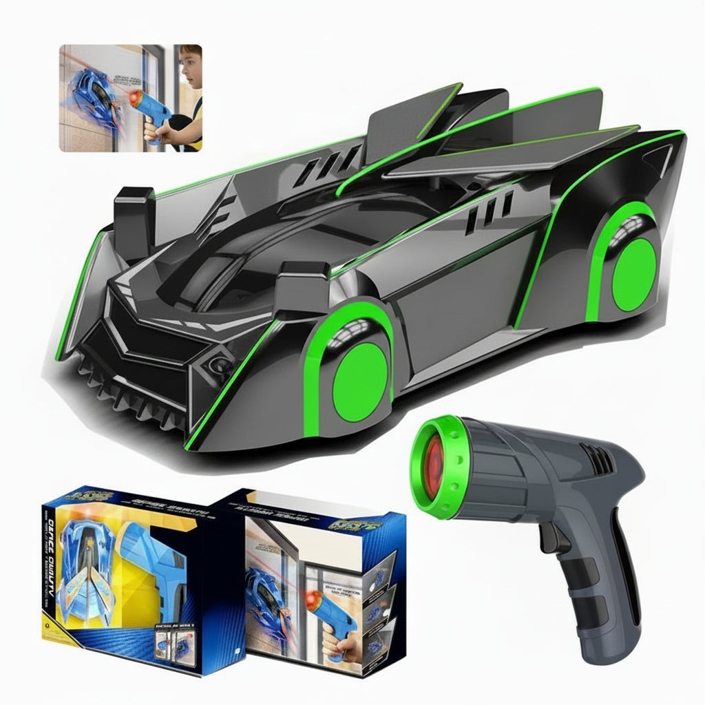 Gravity Defying Laser RC Car with LED Lights and Wall Climbing Stunts