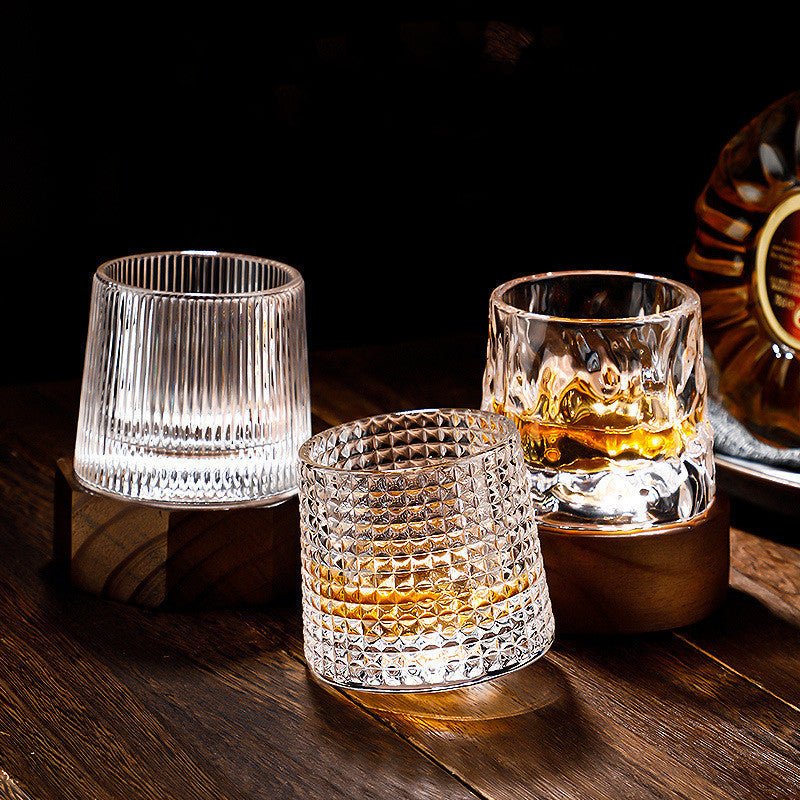 Rotating Geometric Crystal Whiskey Glasses - Set of 2