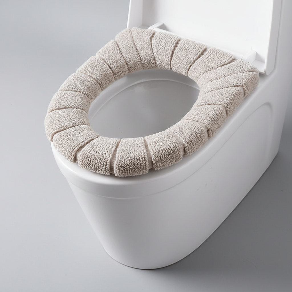 Padded Polyester Toilet Seat Cover for Instant Warmth