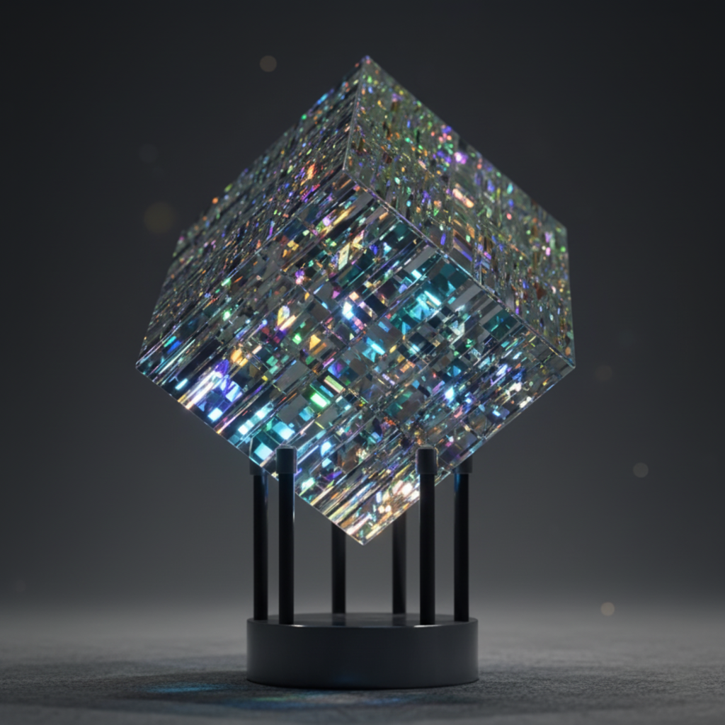Crystal Rainbow Refraction Cube Art for Modern Desk Decor