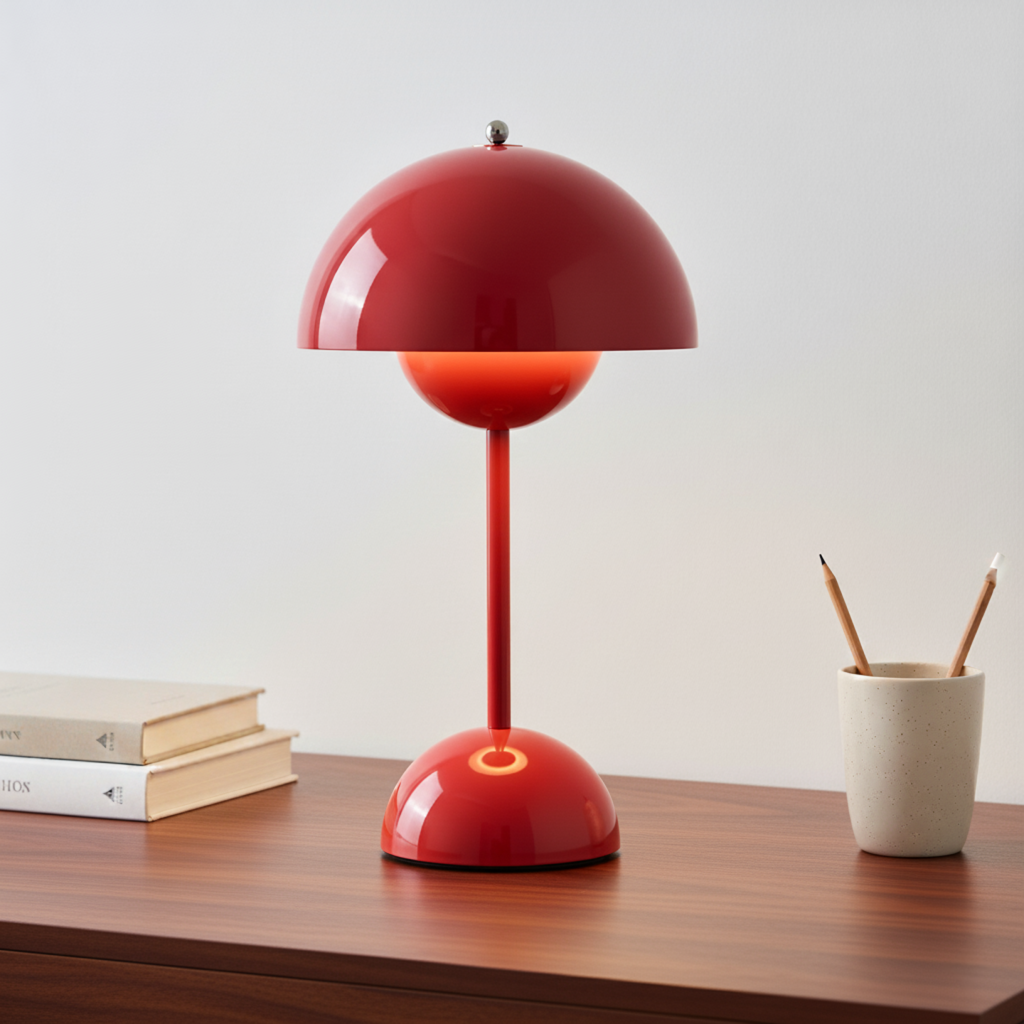 Dimmable Scandinavian Table Lamp with Gold Base
