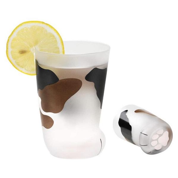 Cat Paw Glass Mug with Pink Toe Pads - 10oz