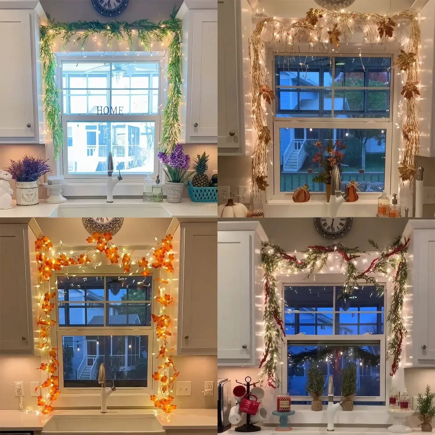 Lighted Faux Greenery Garland with Warm White Fairy Lights
