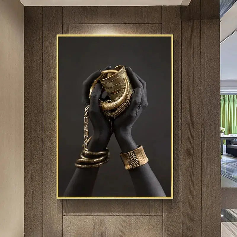 Golden Lady Canvas Wall Art - High Definition Cotton Print
