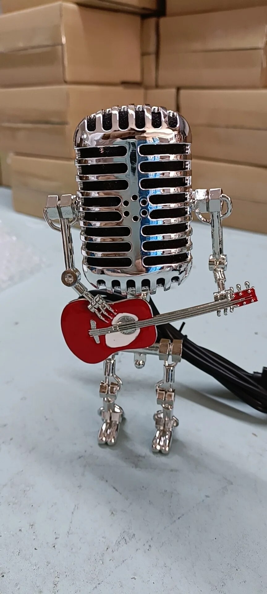 Robot Table Lamp with Guitar - Modern Decorative LED Light