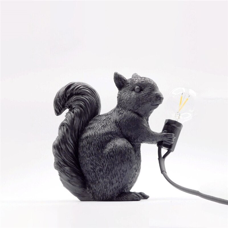 Squirrel Table Lamp with LED Light - Scandinavian Design