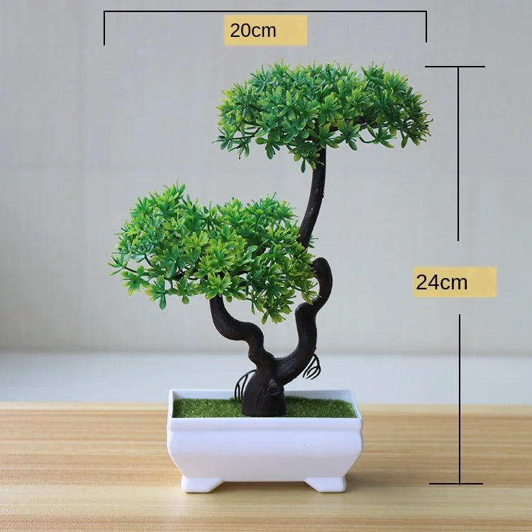 Mini Plastic Bonsai Tree for Desk Decor