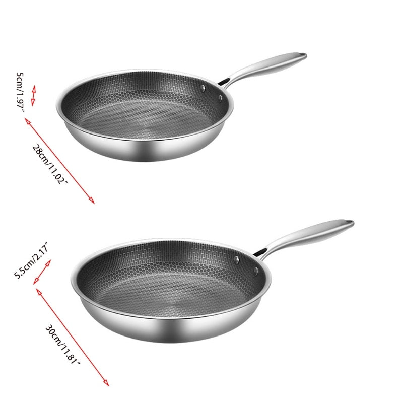 Non-Stick Scratch-Resistant Stainless Steel Frying Pan