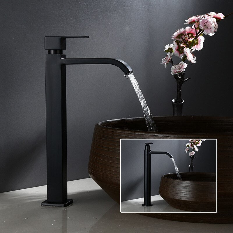 Matte Black Single Handle Cold Water Faucet for Sink