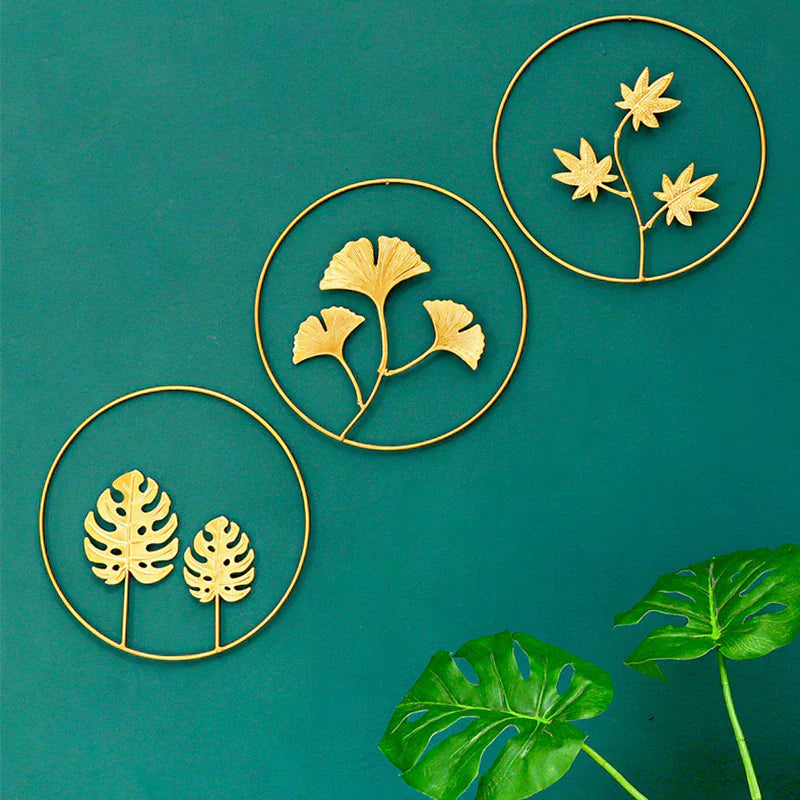 Golden Leaf Wall Art Metal Decoration