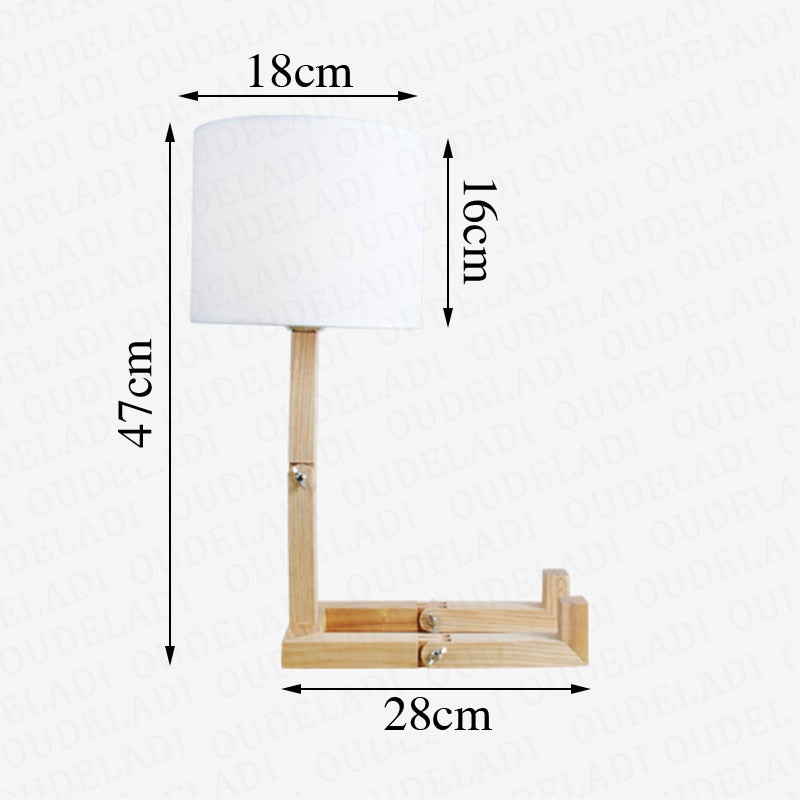 Wooden Robot Desk Lamp with LED Bulbs