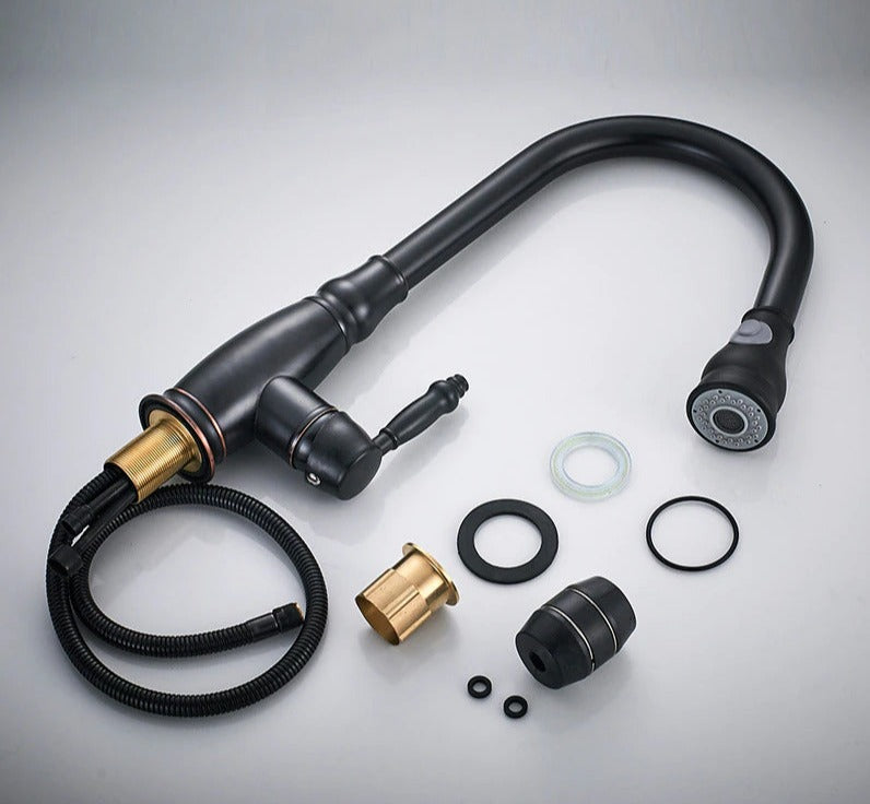Retractable Kitchen Faucet with Dual Function Spray
