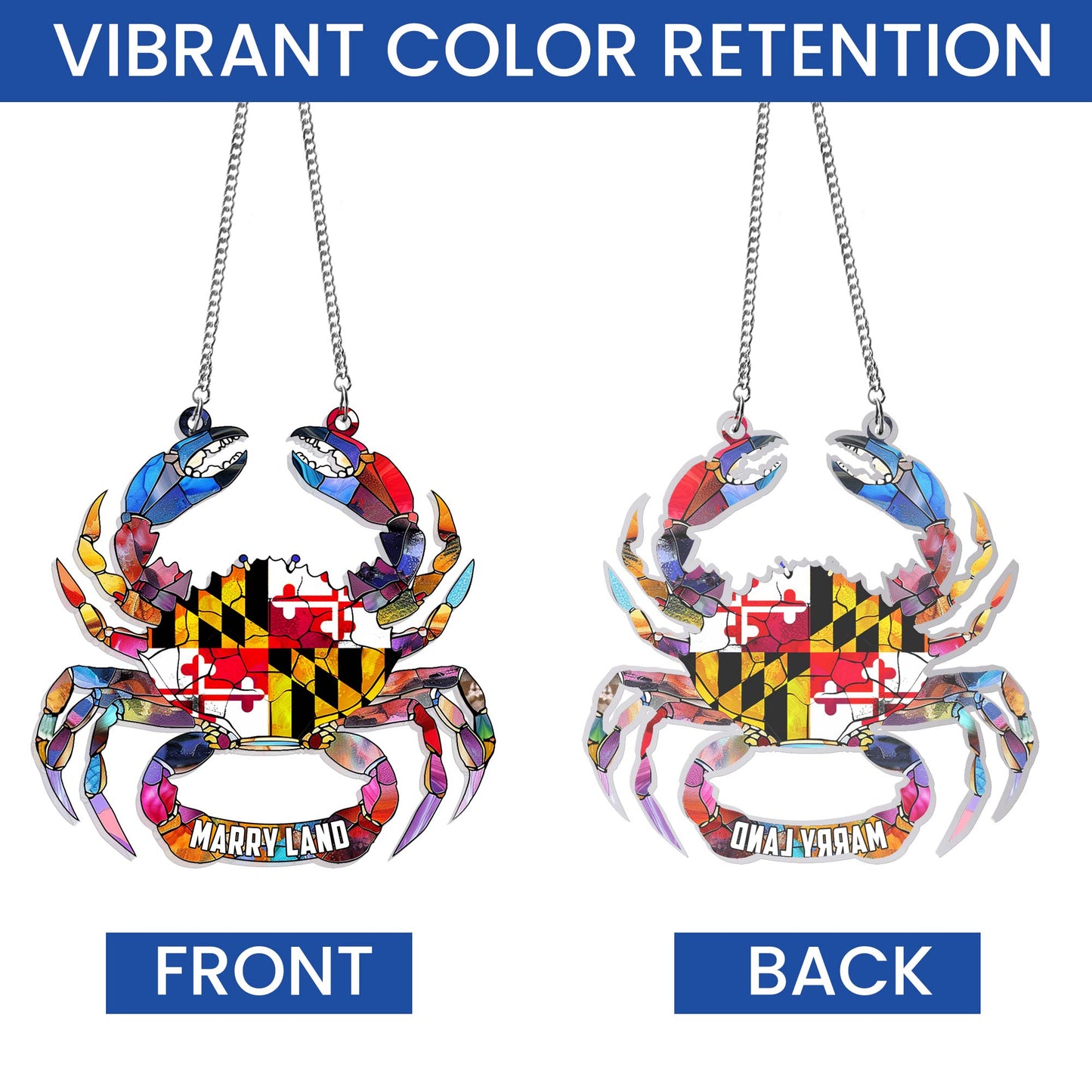 Maryland Flag Acrylic Hanging Sign - Customizable Home Decor