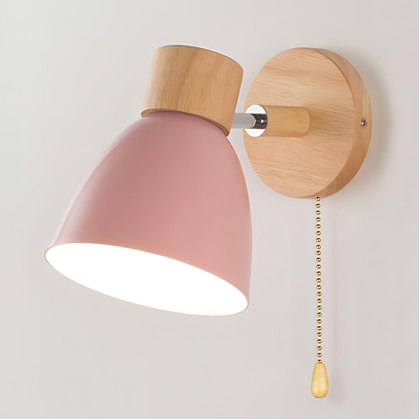 Wood Nordic Modern Hanging Wall Lamp with Pull Switch