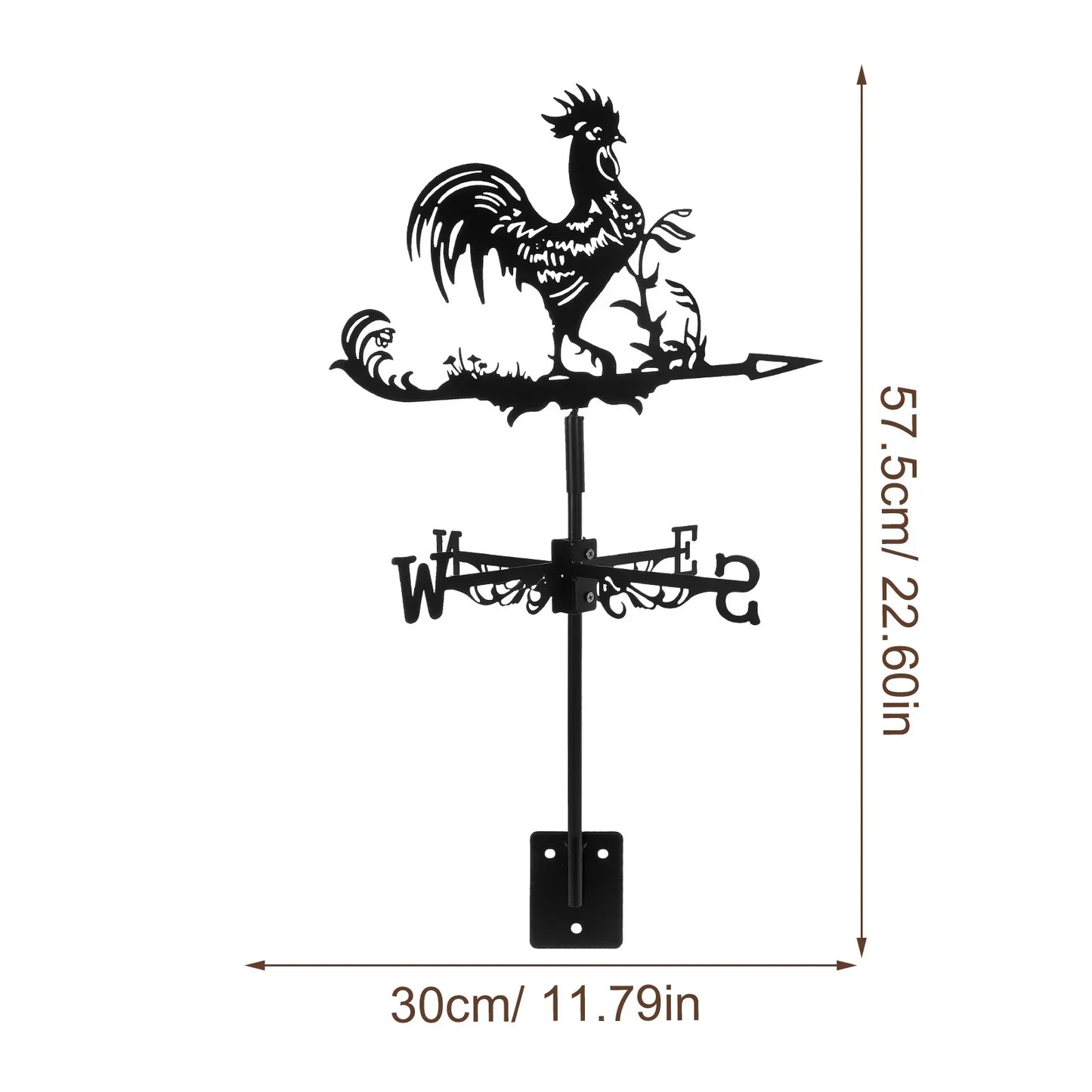 Rooster Weather Vane Decor in Iron