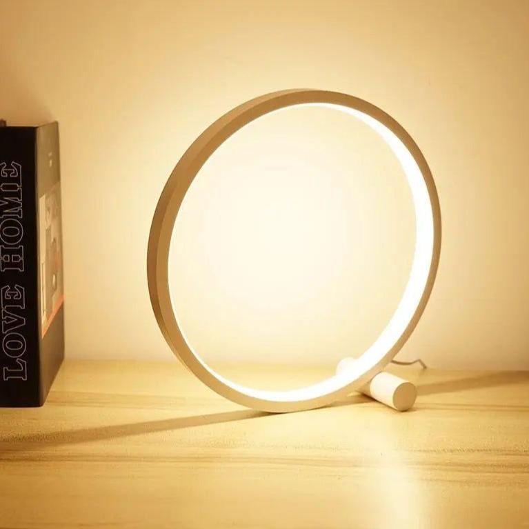 Dimmable LED Touch Round Table Lamp - Adjustable Brightness, Modern Design