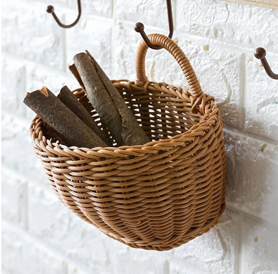 Handwoven Natural Storage Baskets Set with Handle