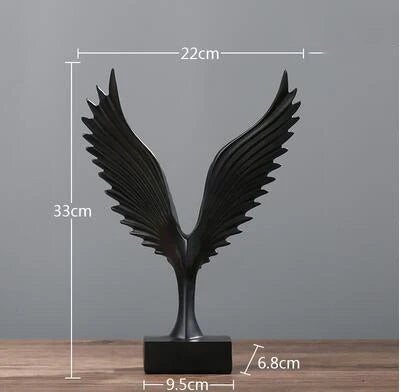 Luxury Eagle Sculpture in Gold and Black Resin