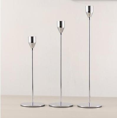 Metal Candle Holders Set of 3 - Modern Design with Non-Slip Base