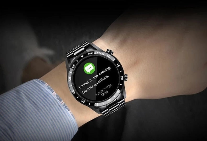 4G Touchscreen Smartwatch with Metal Band for Calls and Fitness