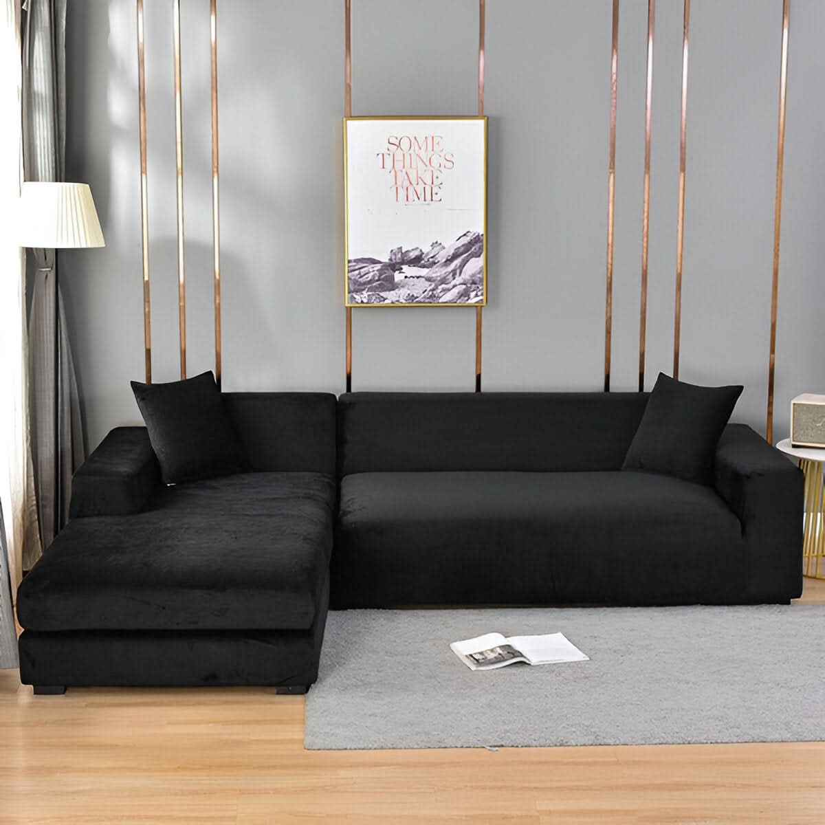 Soft Fleece Sofa Cover with Non-Slip Fit