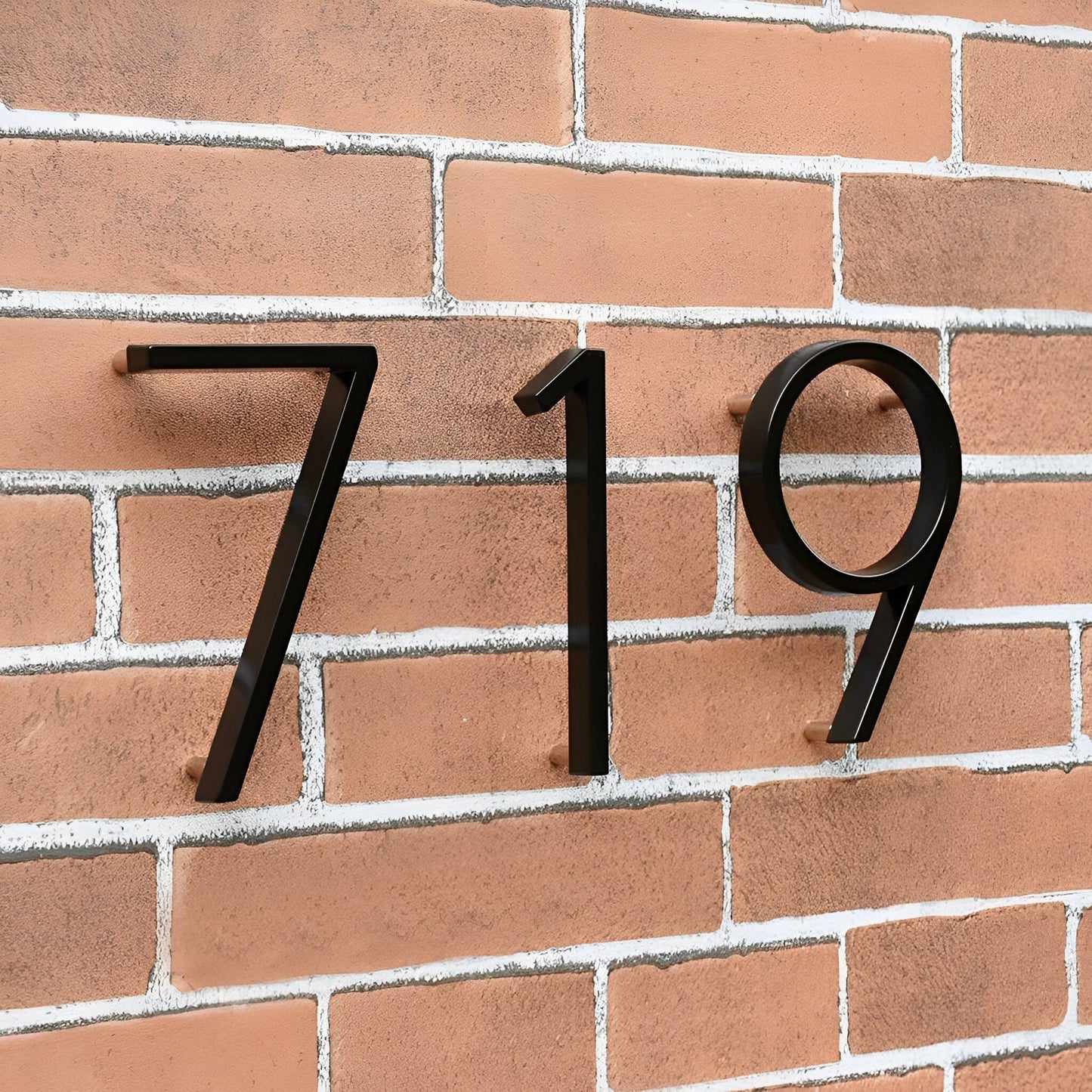 Modern Black Zinc Alloy House Number Sign