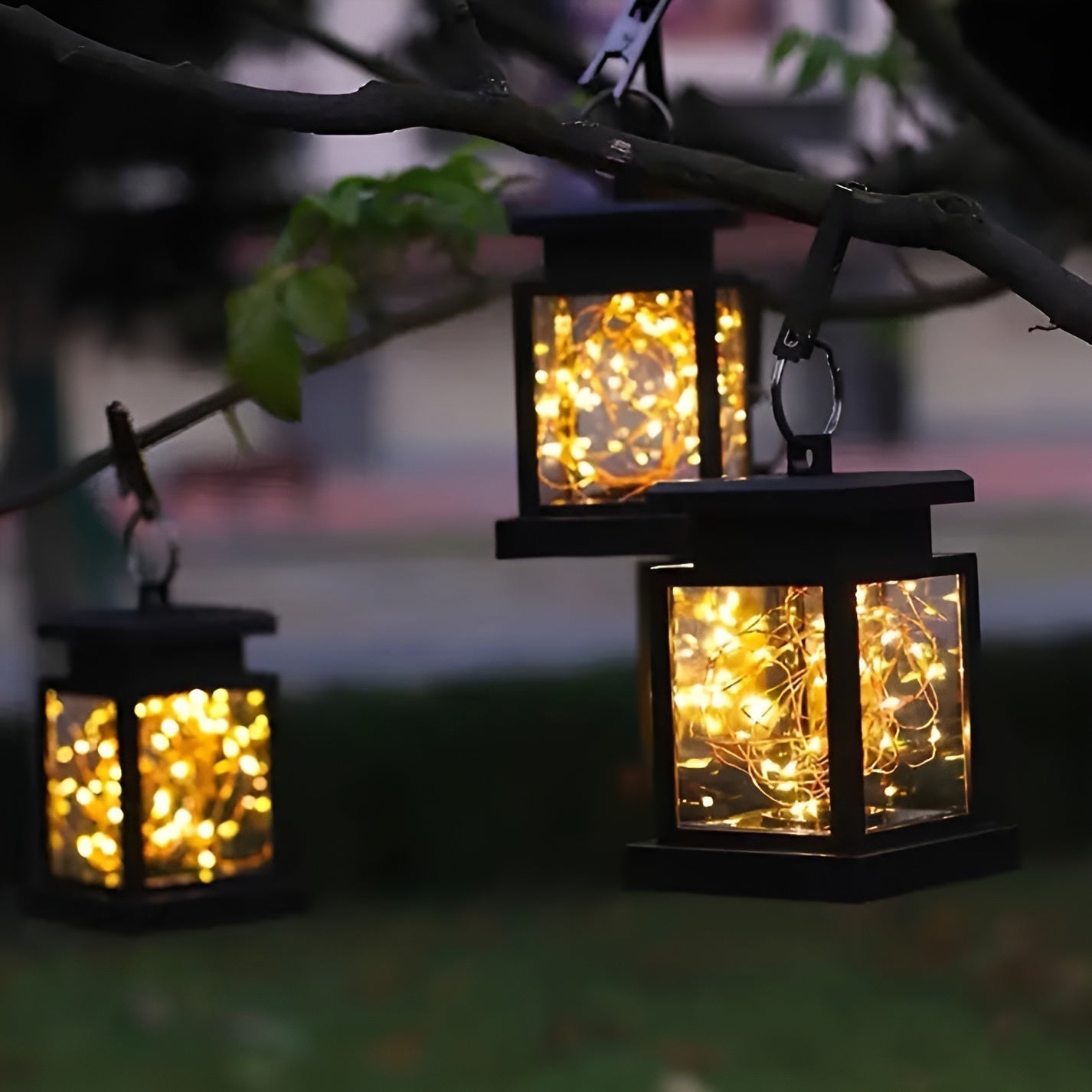 Solar-Powered LED Lantern with Dual Panels