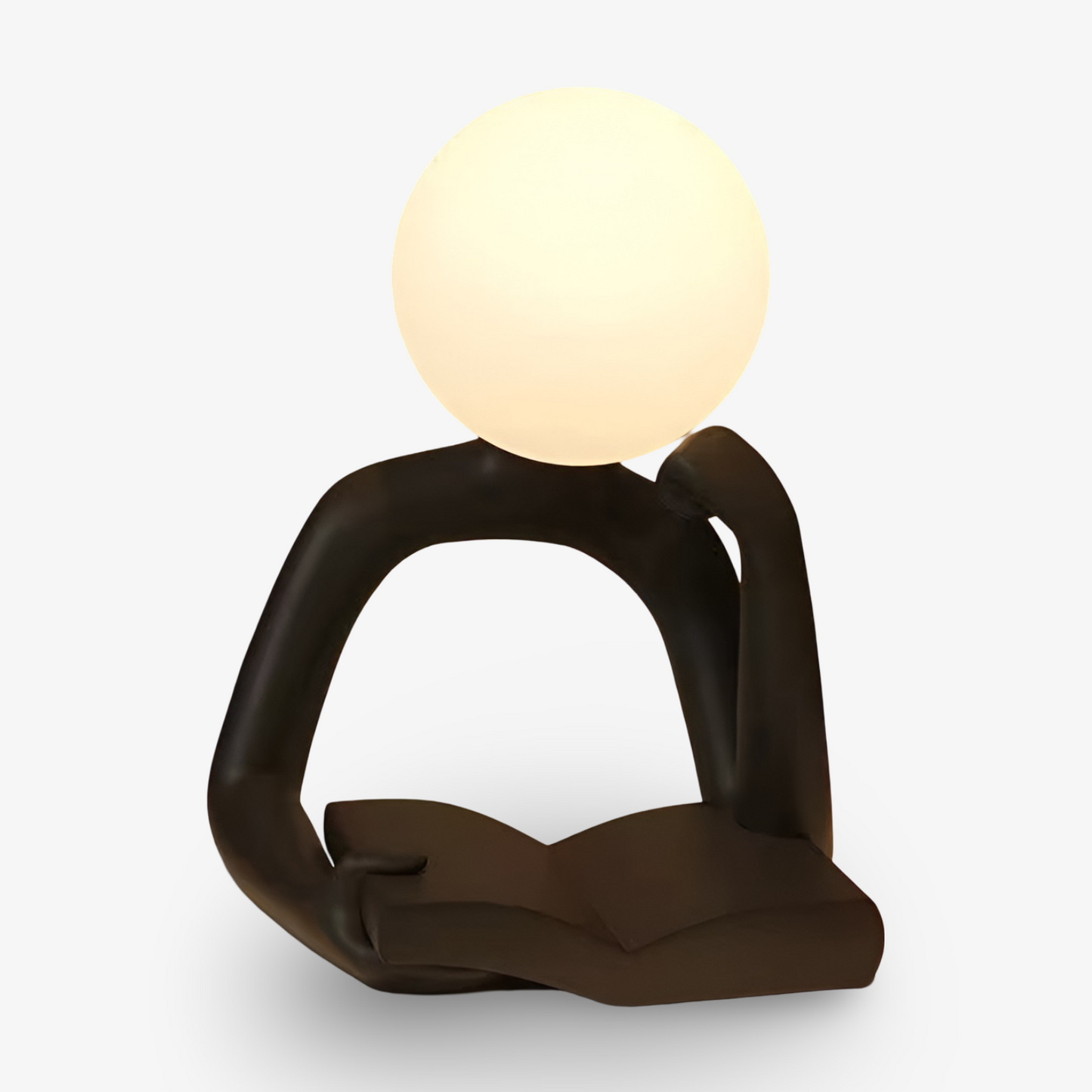 Sculptural Thinking Figure Table Lamp with Soft LED Light