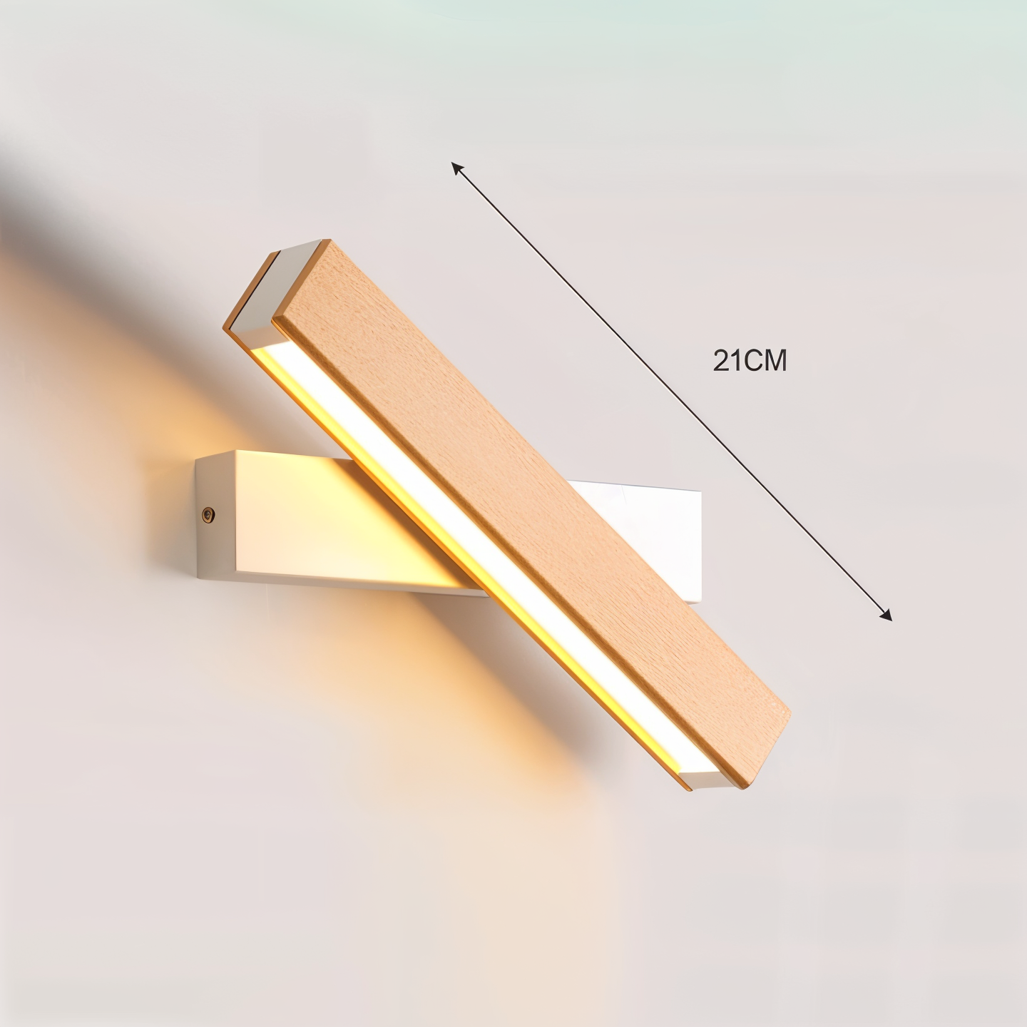 360° Rotatable LED Wall Lamp in Wood and Iron
