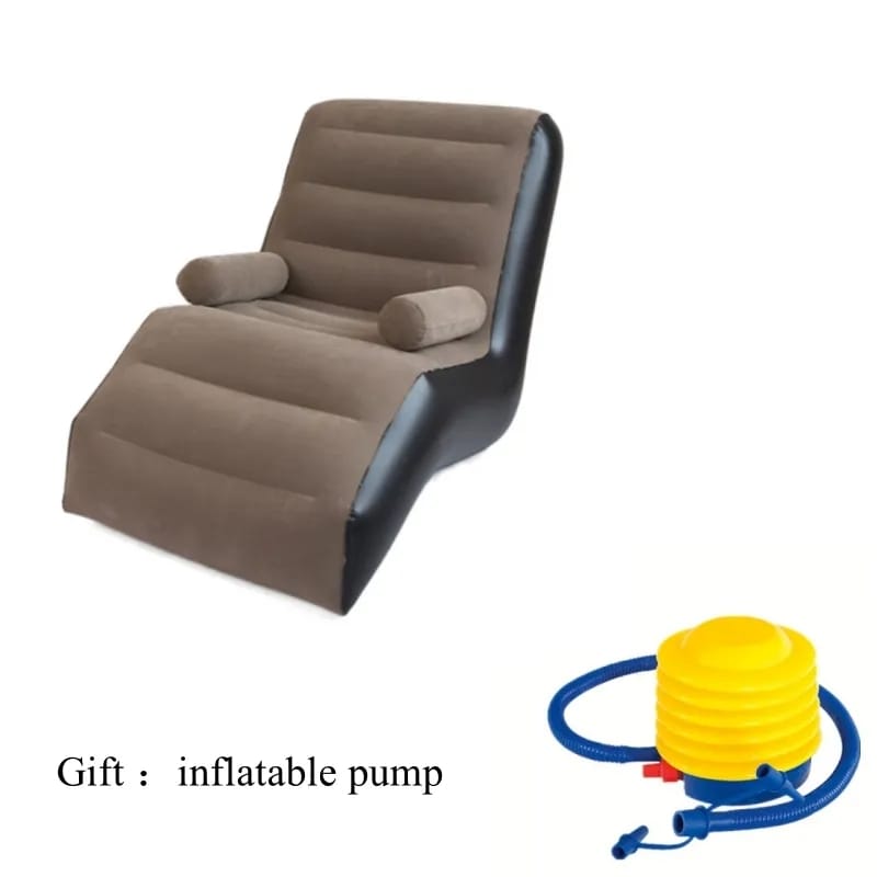 Inflatable Armchair with Armrest and Pump