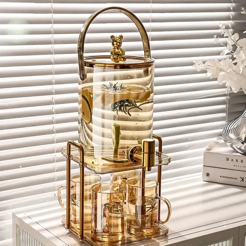Glass Juice Dispenser with 4 Cup Capacity