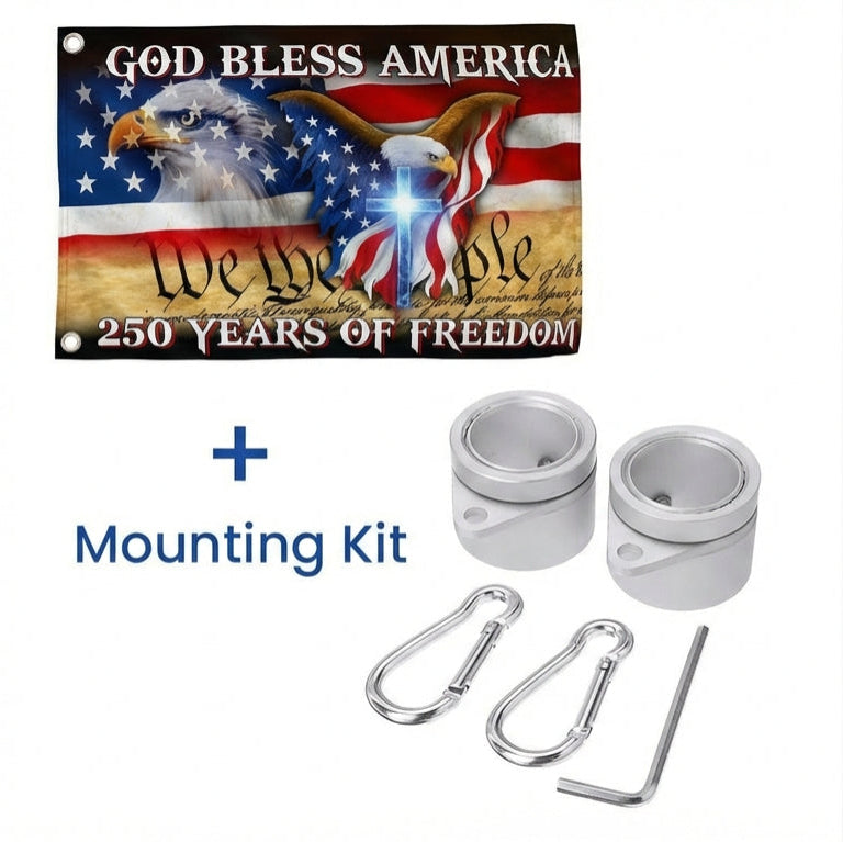 250 Years of Freedom God Bless America Grommet Flag