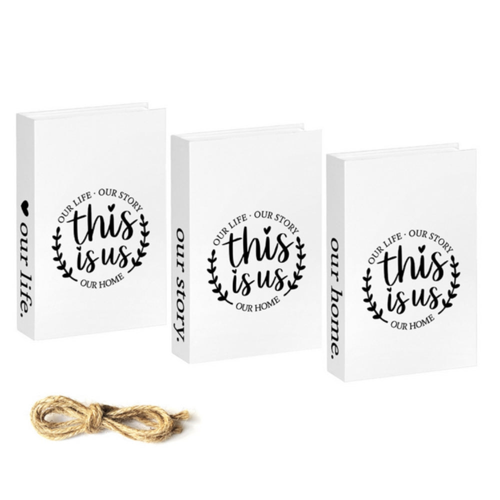 Rustic Faux Book Stack with Uplifting Quotes