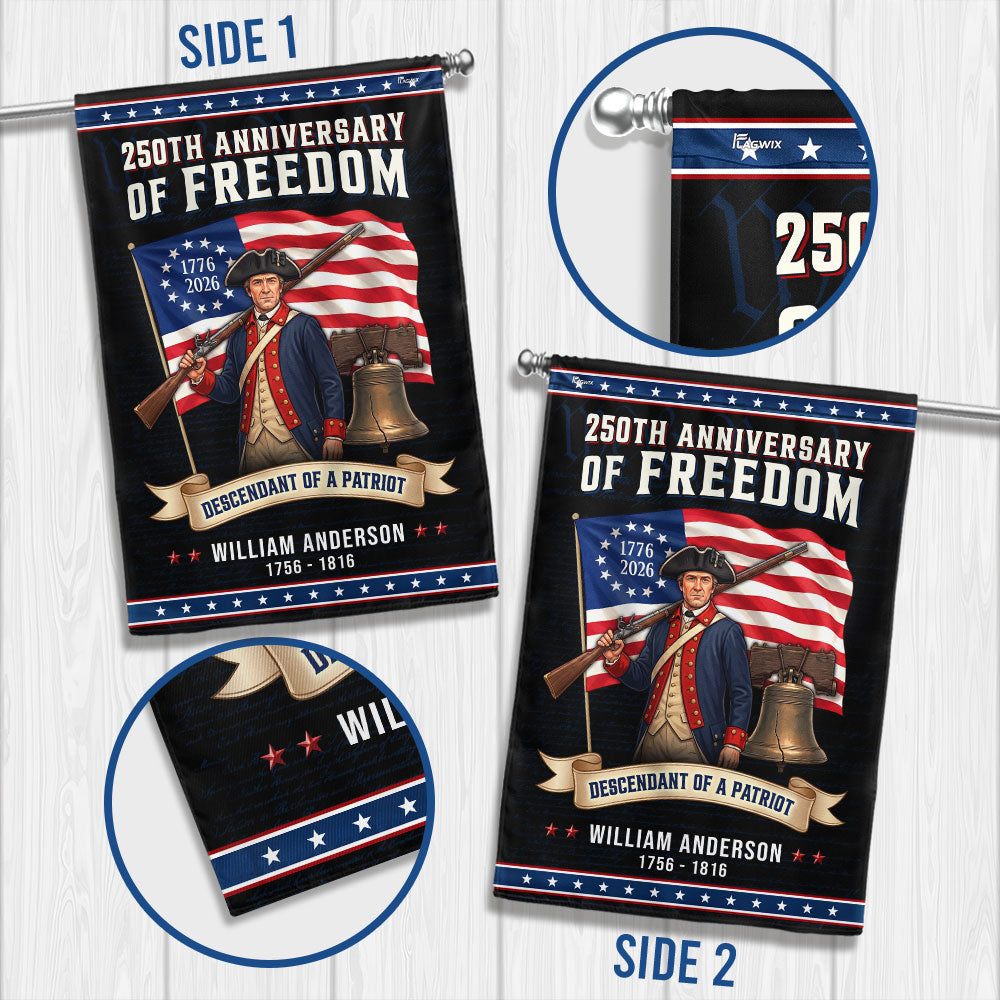 Custom Printed 250-Year Patriot Flag for Indoor Outdoor Use