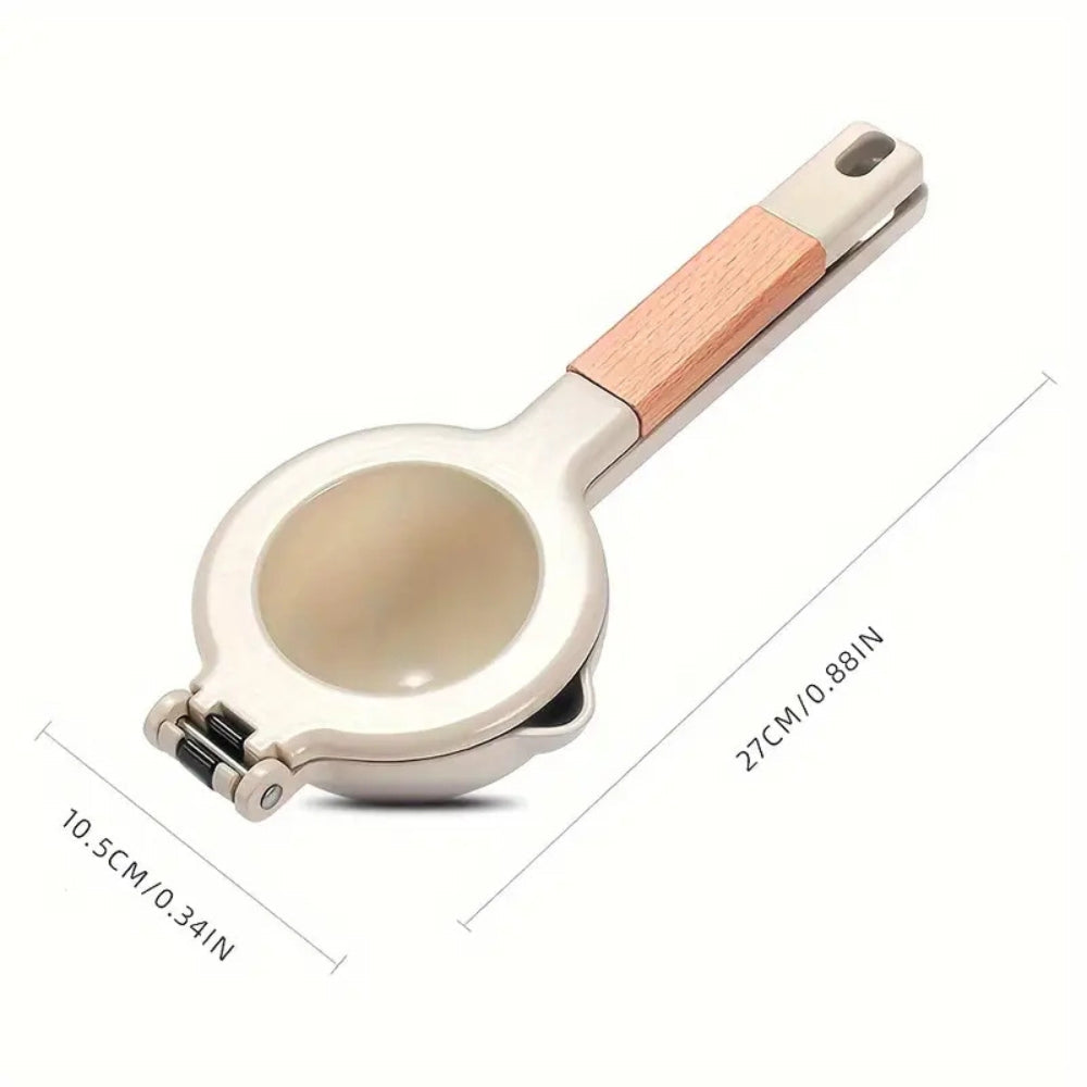 Stainless Steel Manual Citrus Squeezer with Wooden Handle