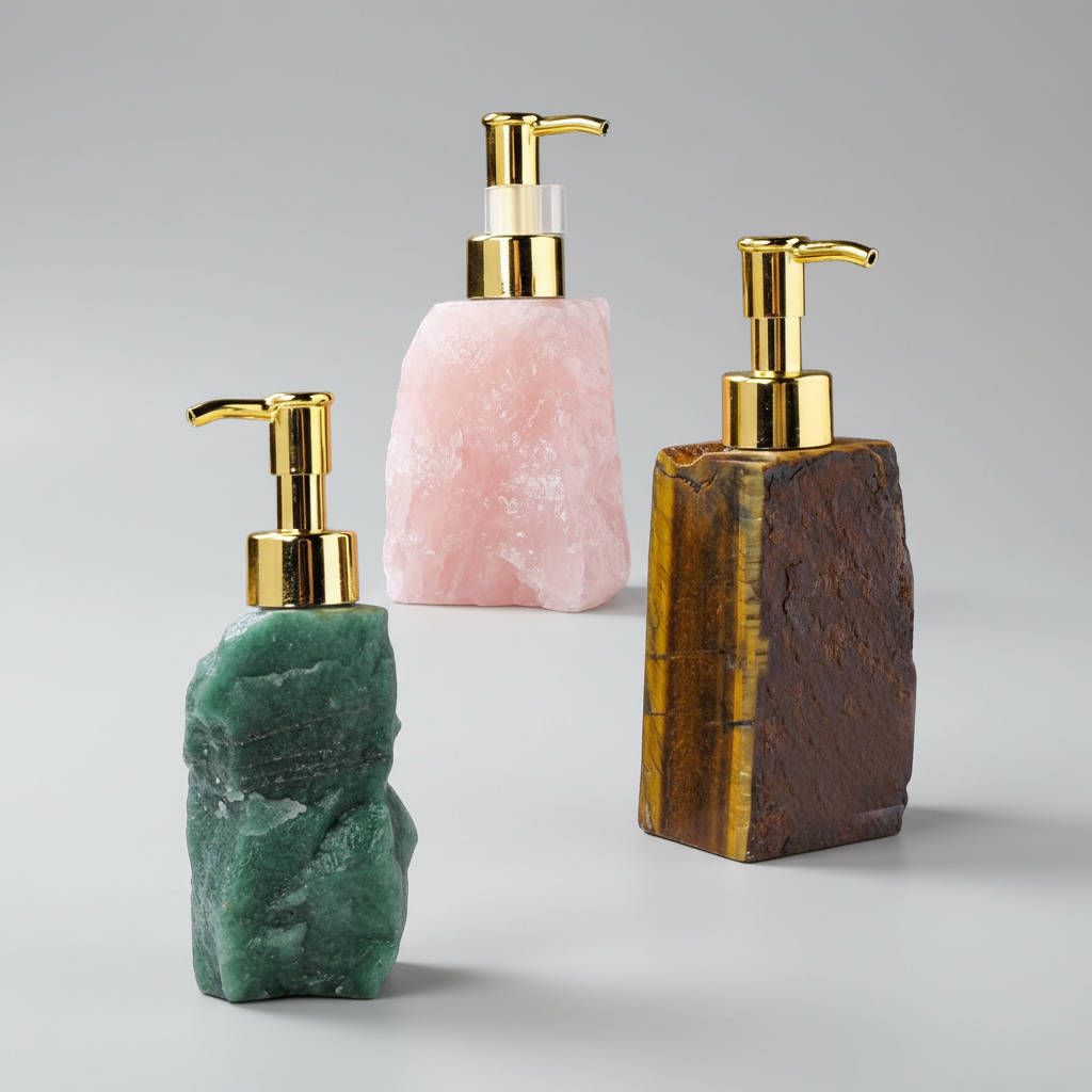 Compact Geometric Soap Dispenser with Gentle Pump