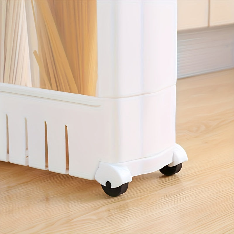 Slim Rolling Plastic Storage Cart with 3 Tiers