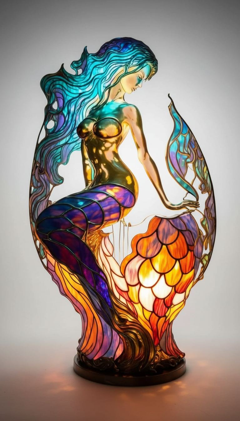 Artistic Stained Glass Animal Table Lamp