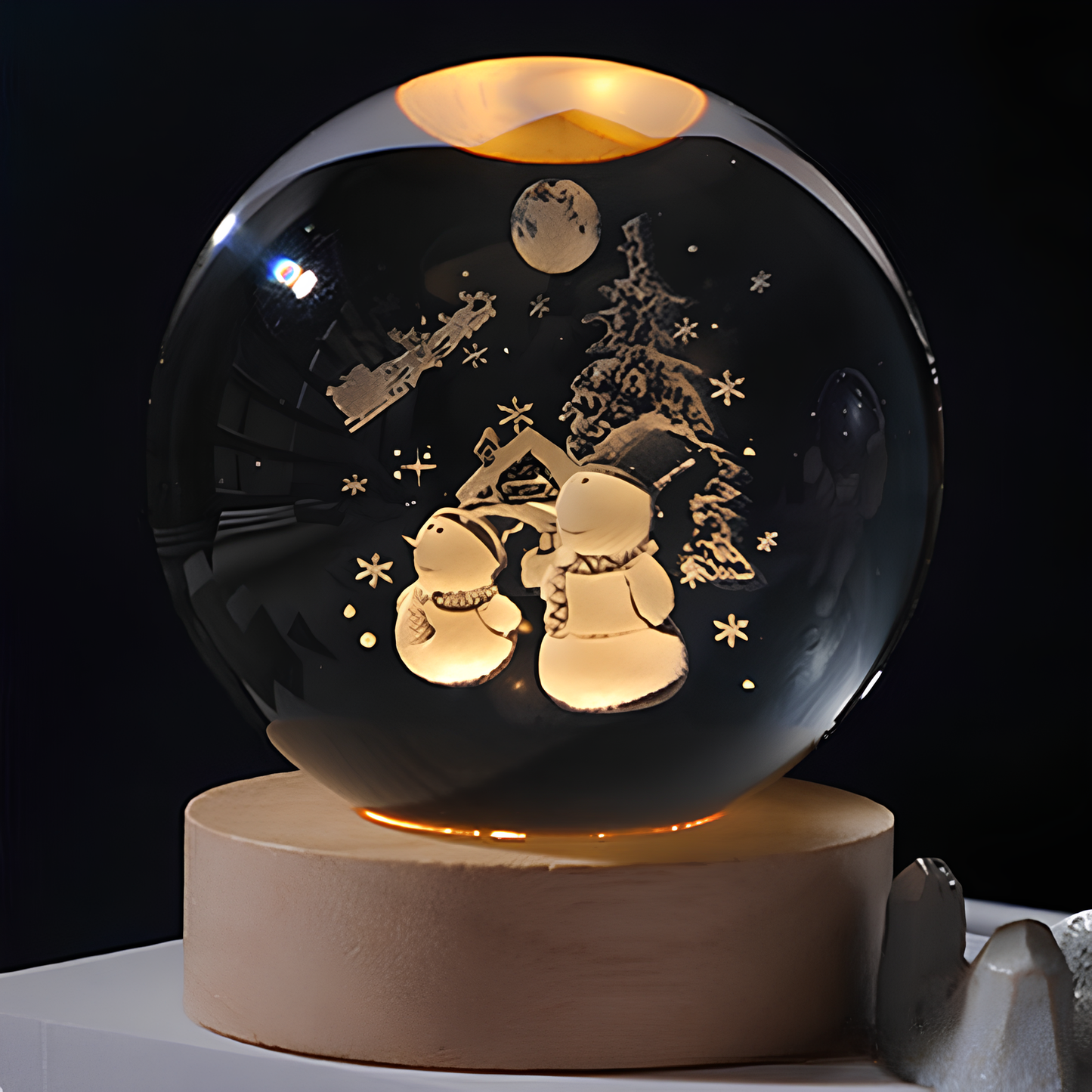 Luminous Crystal Sphere LED Night Light