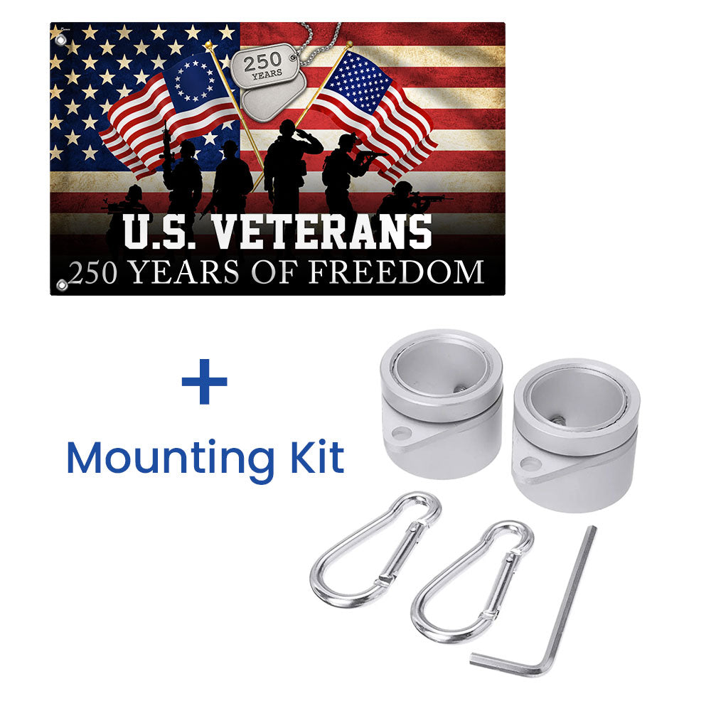 Patriotic 250 Years of Freedom American Flag with Grommets