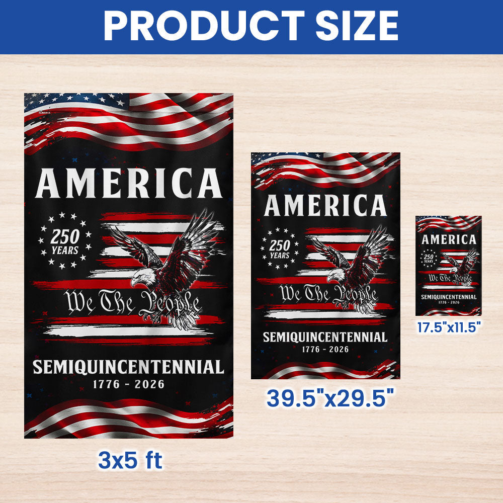 250 Years of America Garden Flag, Patriotic We The People 1776 2026 Double-Sided Decor