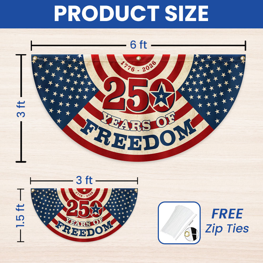 250 Years of Freedom Vintage Fan Flag 1776-2026