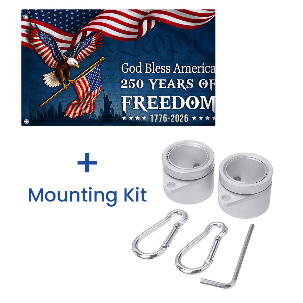 God Bless America Grommet Flag 1776-2026 250 Years of Freedom