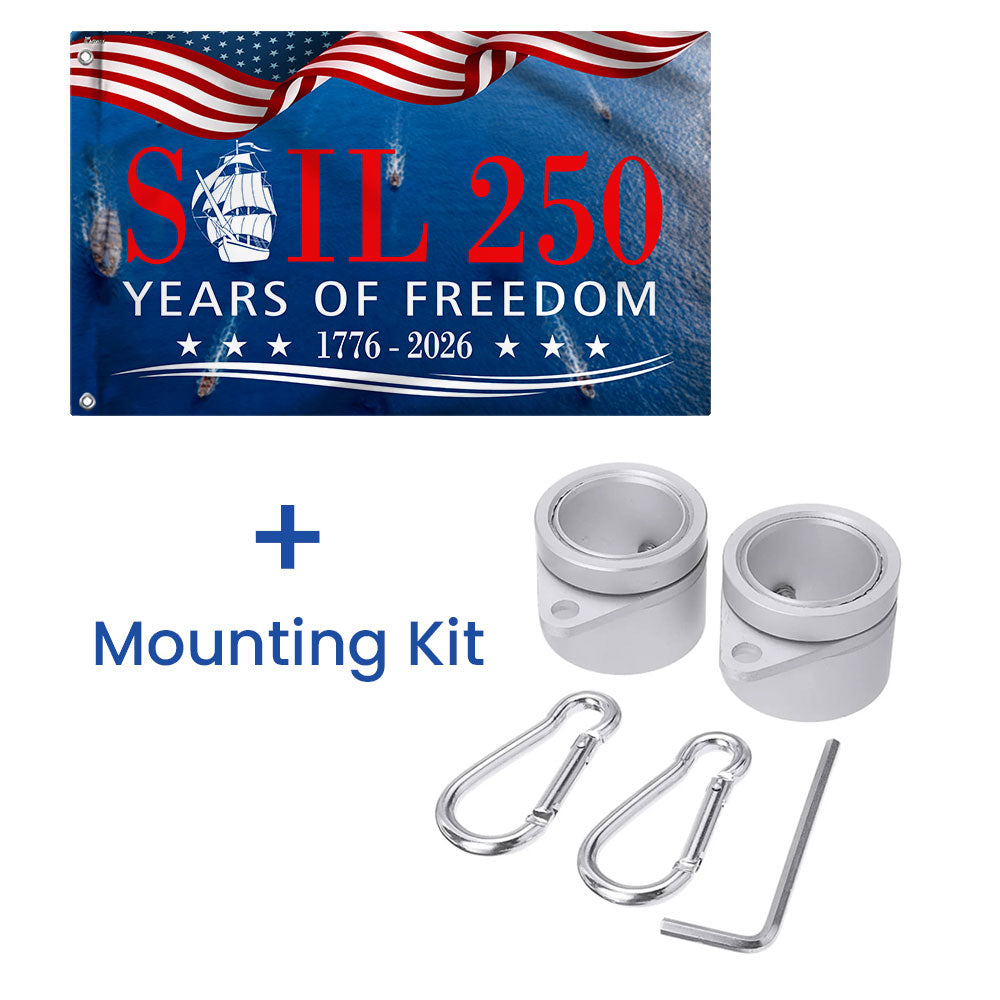 American Grommet Flag 250 Years of Freedom Patriotic Tall Ships 1776-2026