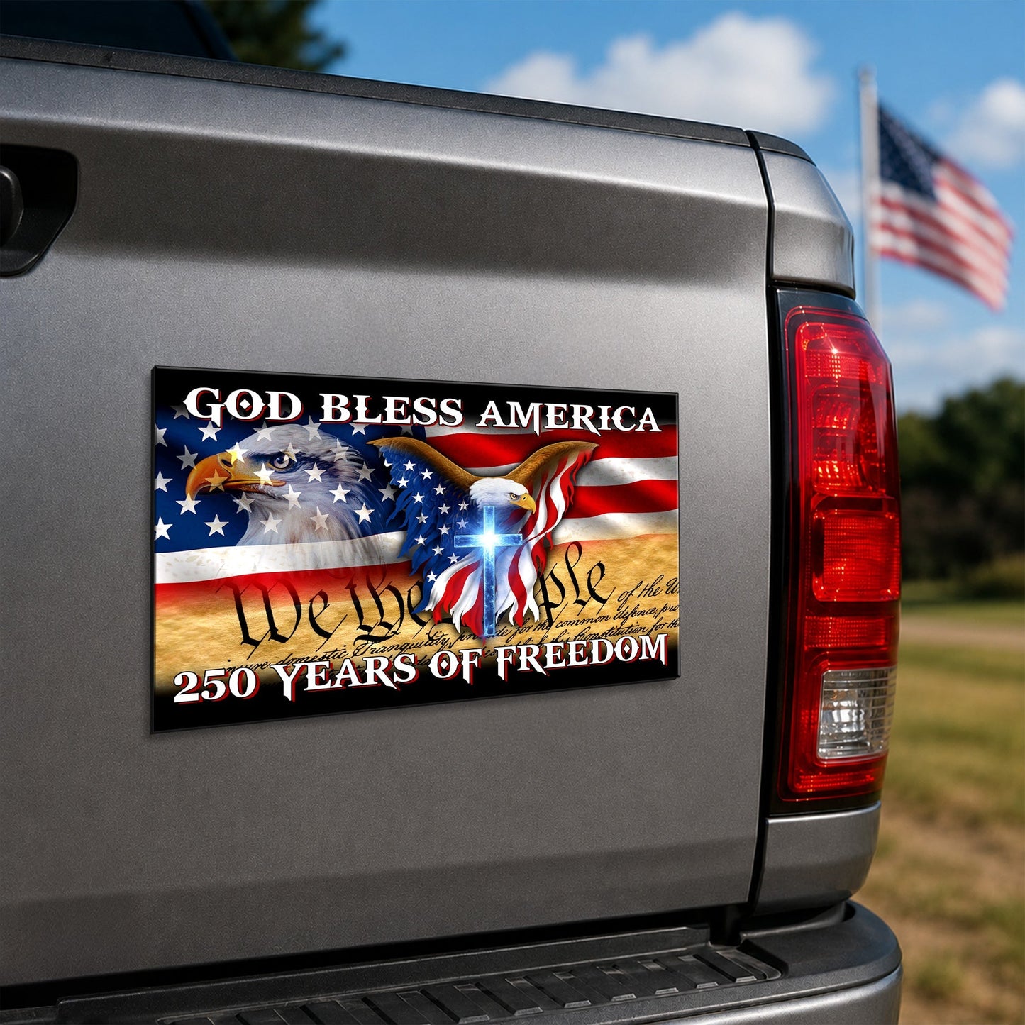 250 Years of Freedom Flag Car Magnet Custom Vinyl Sticker