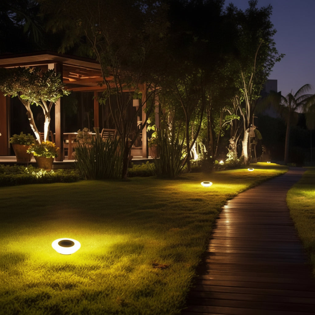 Solar LED Garden Pathway Lights with Automatic Dusk-to-Dawn Sensor