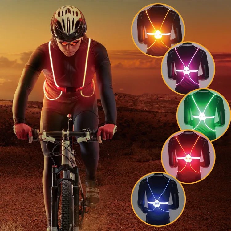 Reflective LED Safety Vest with Adjustable Fit for Running and Cycling