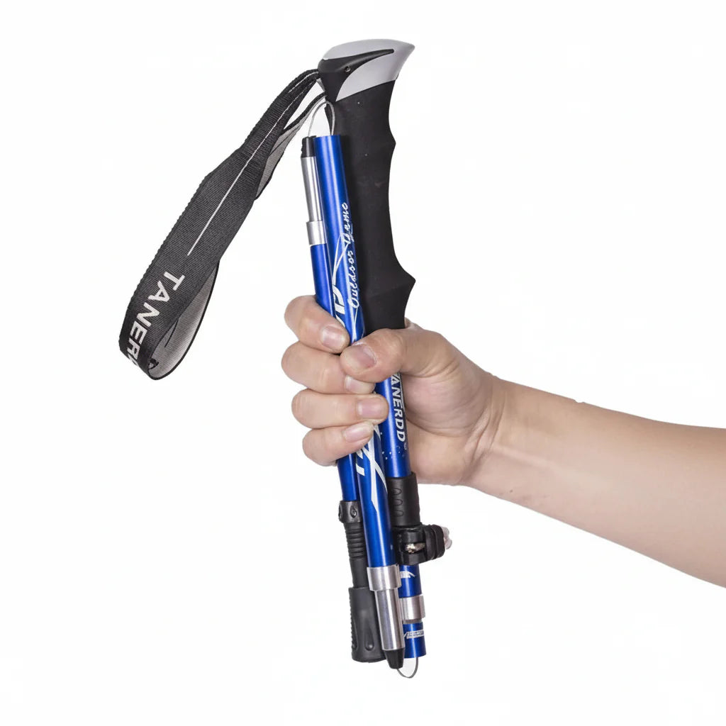 Adjustable Lightweight Aluminum Trekking Poles - Foldable Telescopic Hiking Support